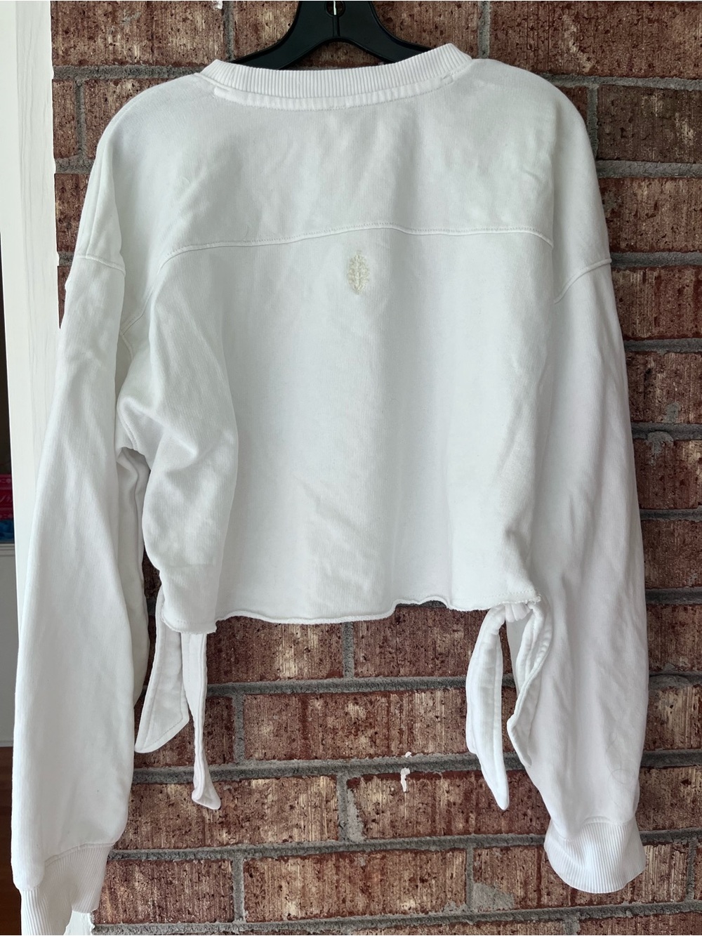 FP Movement by Free People Odette Pullover Small Side Tie Crop White sweatshirt - Picture 5 of 7